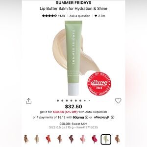 Summer Friday’s lip balm - Sweet Mint